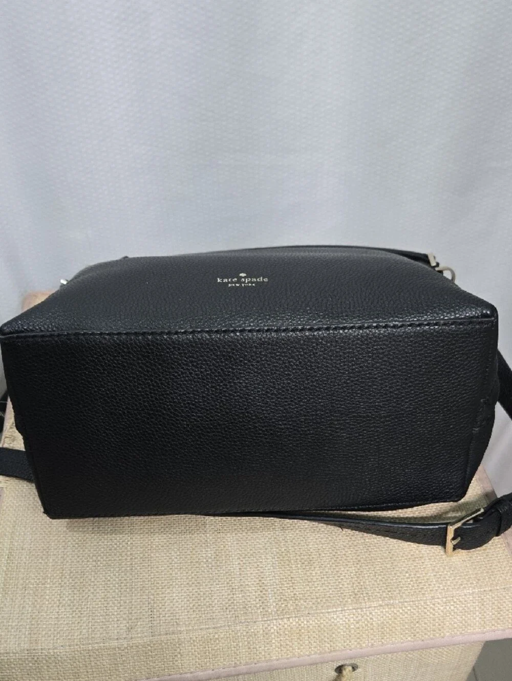 kate spade Black Pebbled Leather Hobo Shoulder Bag with Tassel